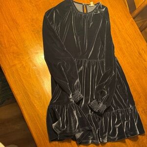 Crewcuts slate blue Velvet Kids Dress